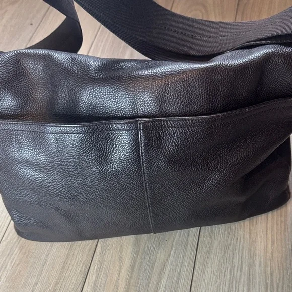 Coach Dark Brown Leather Messenger Bag - Picture 5 of 13